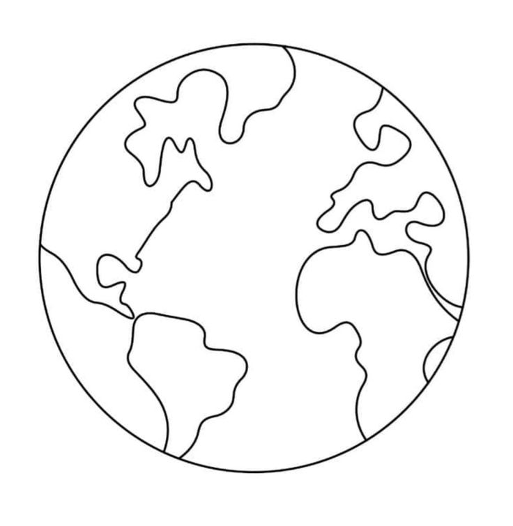 the earth coloring page for kids