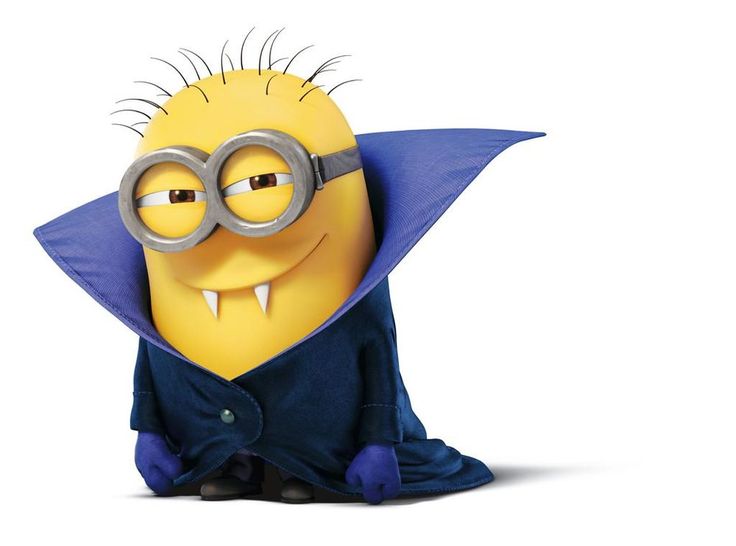 a yellow minion with glasses and a blue cape