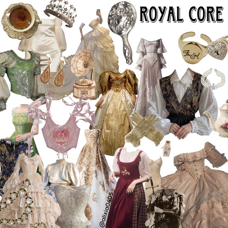 royal core mood board Royal Core Outfits, Outfit Template, Historical Outfits, Core Outfits, Royal Core, Historical Clothing, Different Styles, Mood Board, Cute Outfits