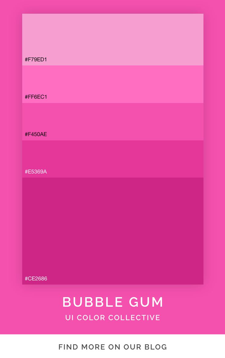 a pink color scheme with the words bubble gum on it