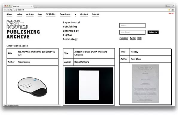 an image of a computer screen with the text'post - digital pubbing archive '