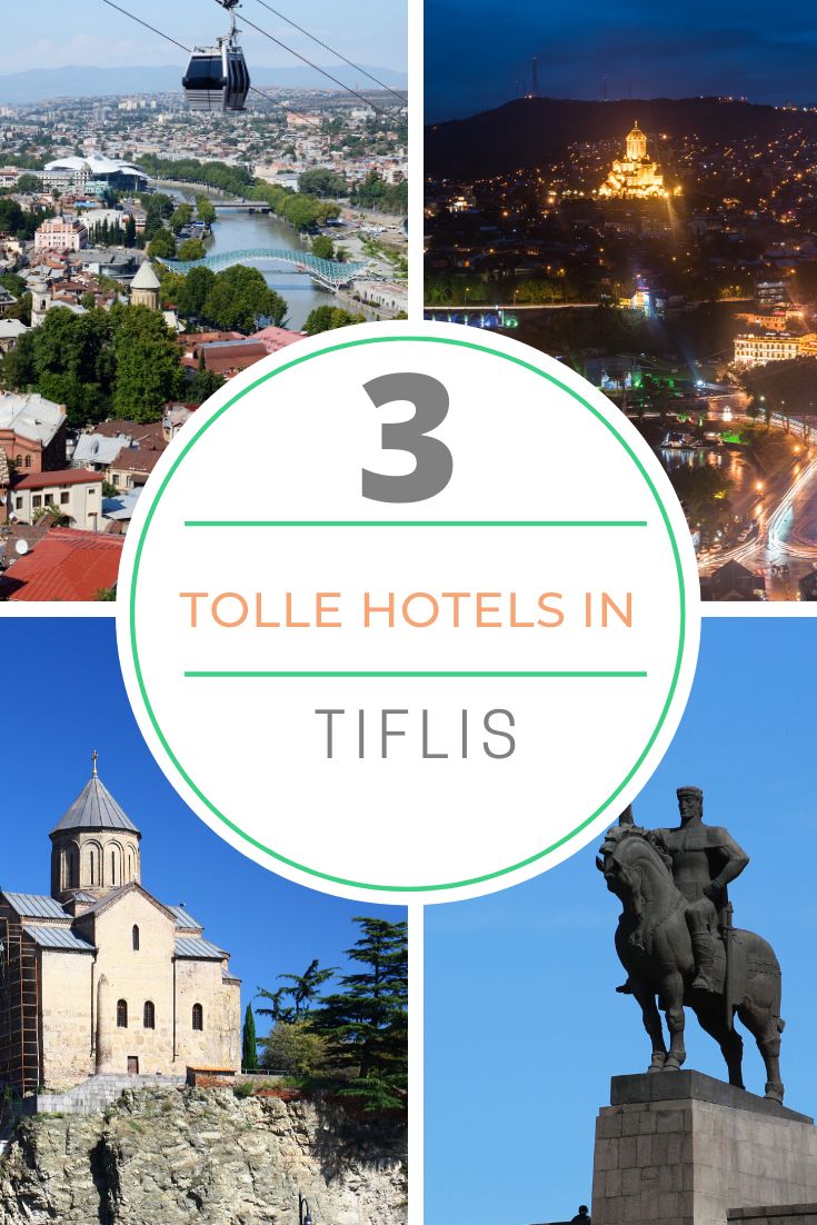 the top three hotels in tiflis, italy with text overlay that reads 3 toile hotels in tiflis