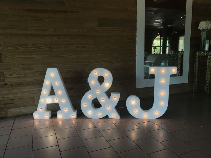 lighted letters spelling out the word j and a