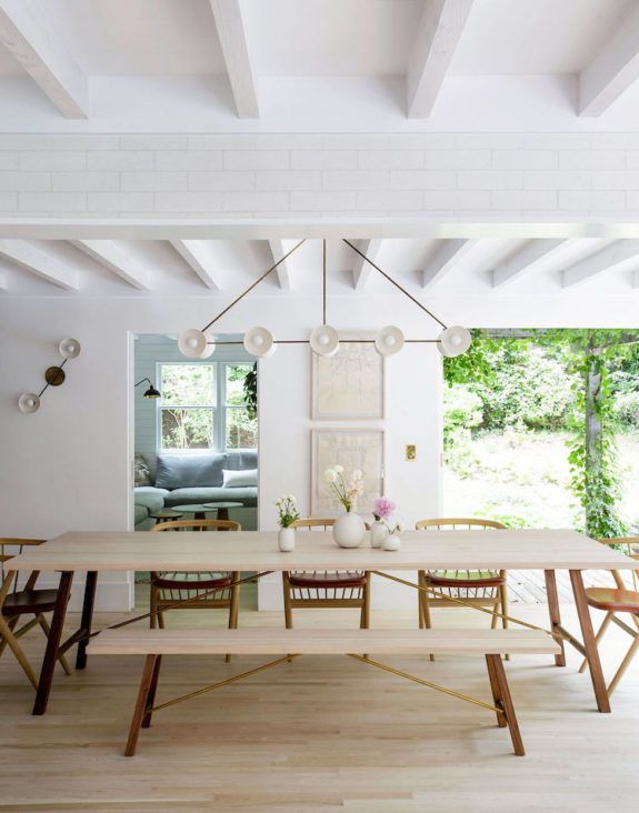 the dining room is clean and ready to be used for dinner or other functions in the house