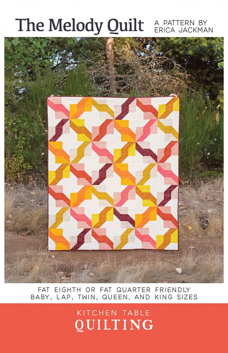 The Melody Quilt Pattern by Kitchen Table Quilting Creative Fabric, Baby Quilt Pattern, Fat Quarter Quilt, Half Square Triangle Quilts, Quilt Sewing Patterns, Table Quilts, The Melody, Triangle Quilt, Fabric Combinations