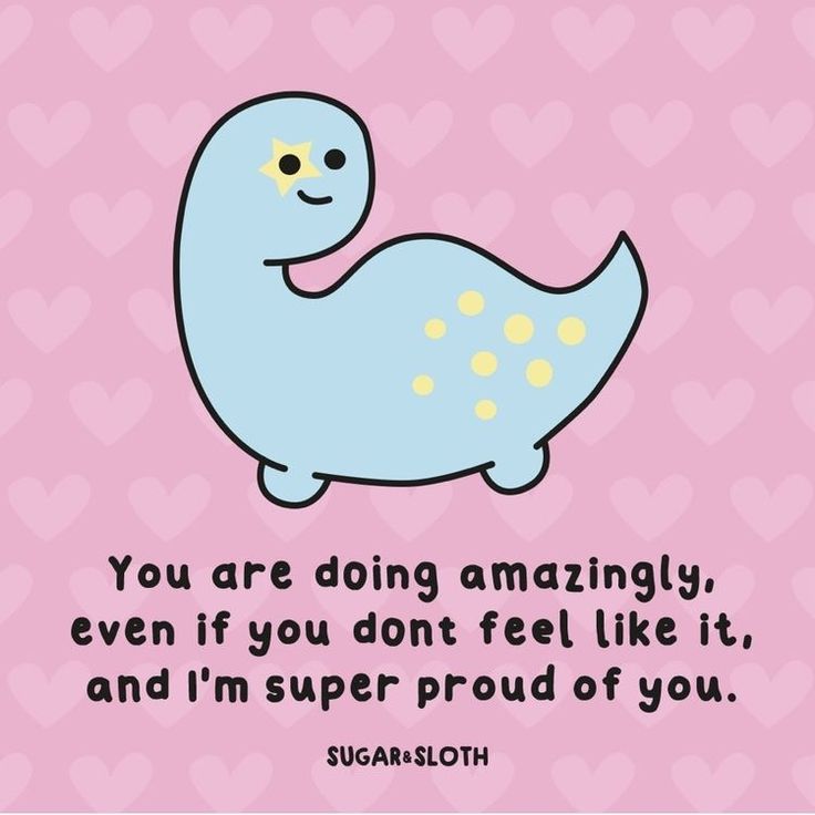 a blue seal with yellow dots on it's chest and the words you are doing amazing