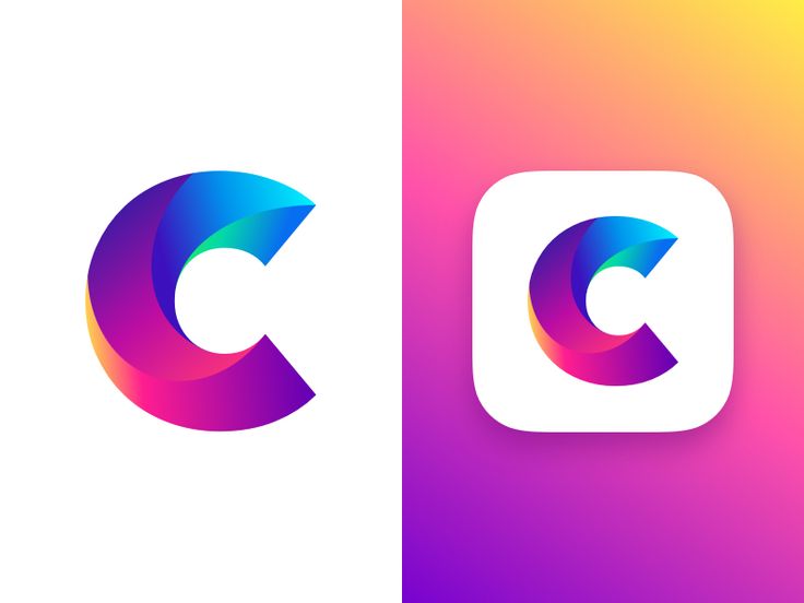 the letter c is made up of different colors