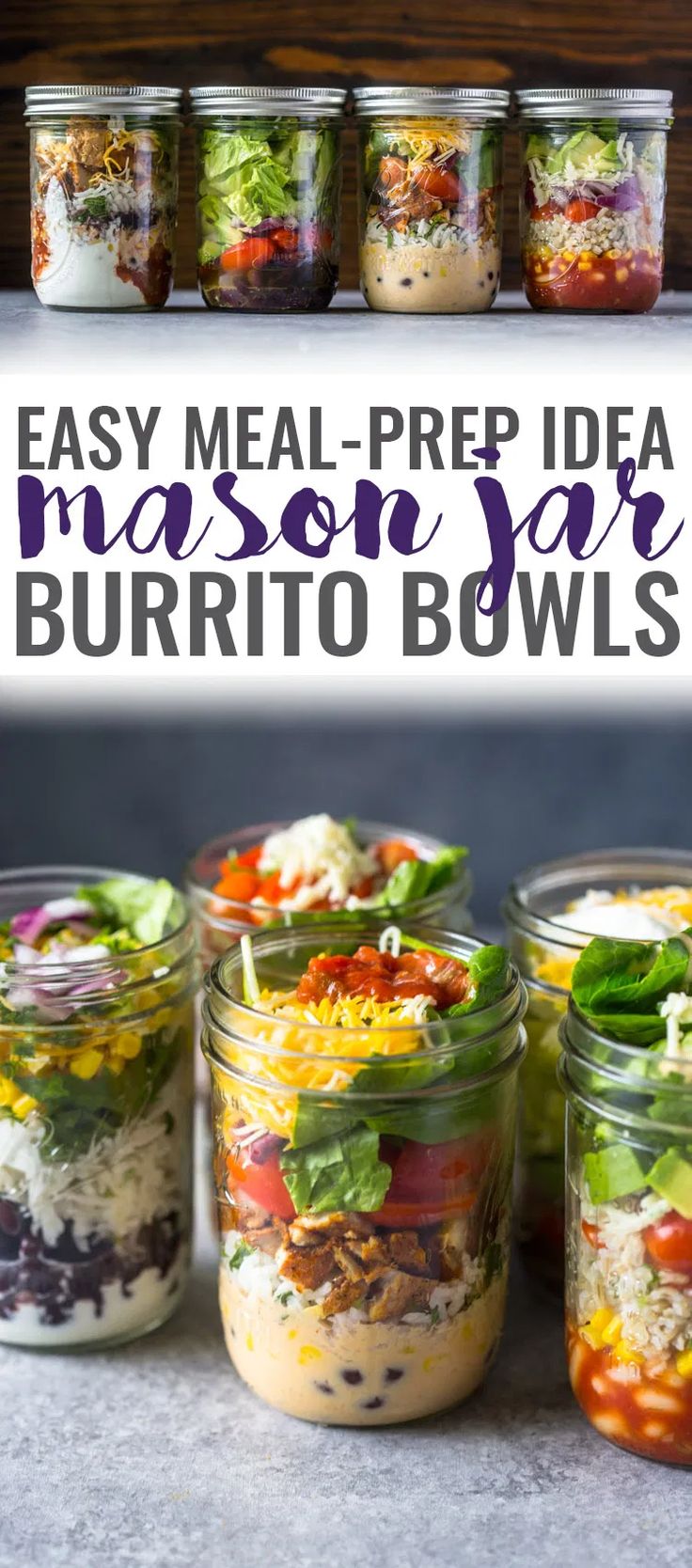 easy meal prep idea mason jar burrito bowls