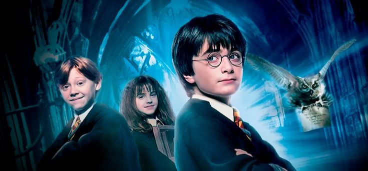 harry potter and hermione's hogwarts movie poster with two children