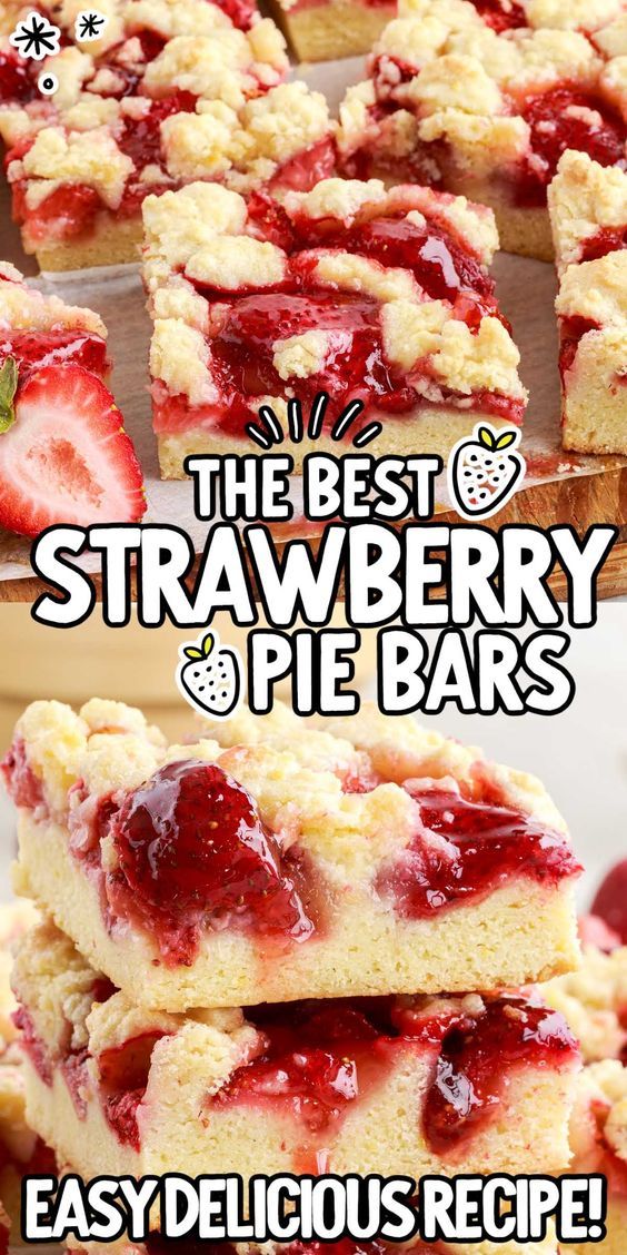 the best strawberry pie bars are easy to make