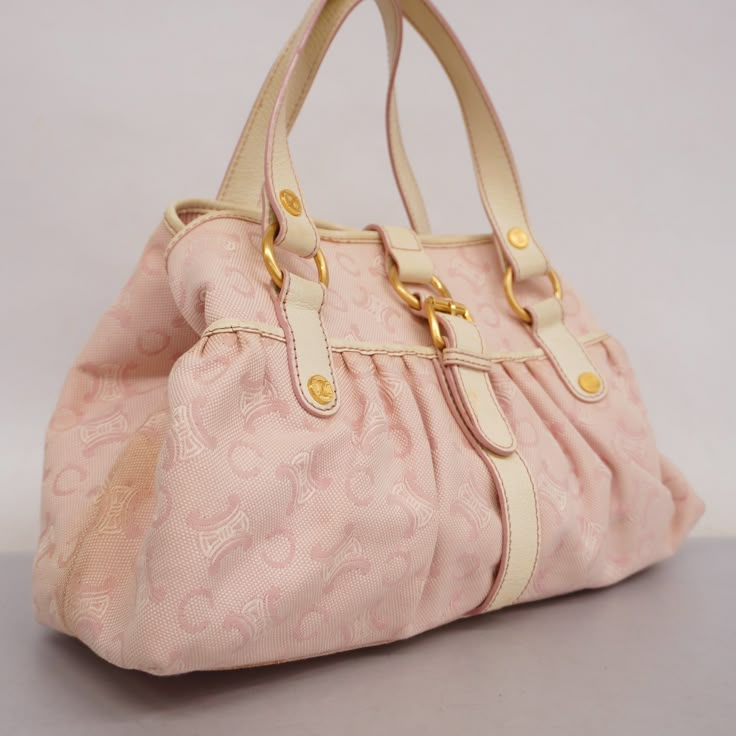 Celine C Macadam Women's Canvas,Leather Tote Bag Light Pink,WhiteBrand: CelineGender: WomenModel: C MacadamColor: Light pink, WhiteHardware color: GoldMaterial: Canvas, LeatherComes with: NoneSize (HxWxD): 24cm x 37cm x 9cm / 9.44'' x 14.56'' x 3.54''Free delivery over $100 | Delivery 5-8 or 10-15 working days Please note that during high season and Sale period, delivery times may be affected We accept payment with a Credit card, Debit card, or Paypal. Dream Accessories, Bags Pink, Light Pink Bag, It Bags, Bag Inspiration, Cute Bags And Purses, Cool Tote Bags, Hand Bag, Pink Tote Bag