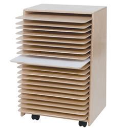 a stack of wooden shelves sitting on top of each other in front of a white background