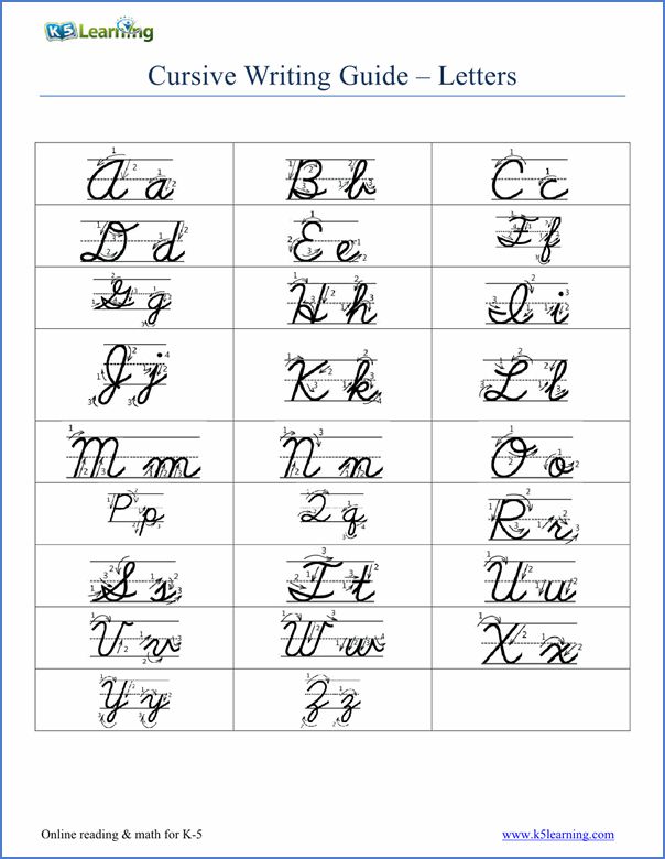 cursive writing guide letters