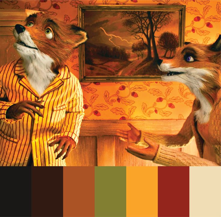 the fox and the hound are talking to each other in front of an orange wallpaper