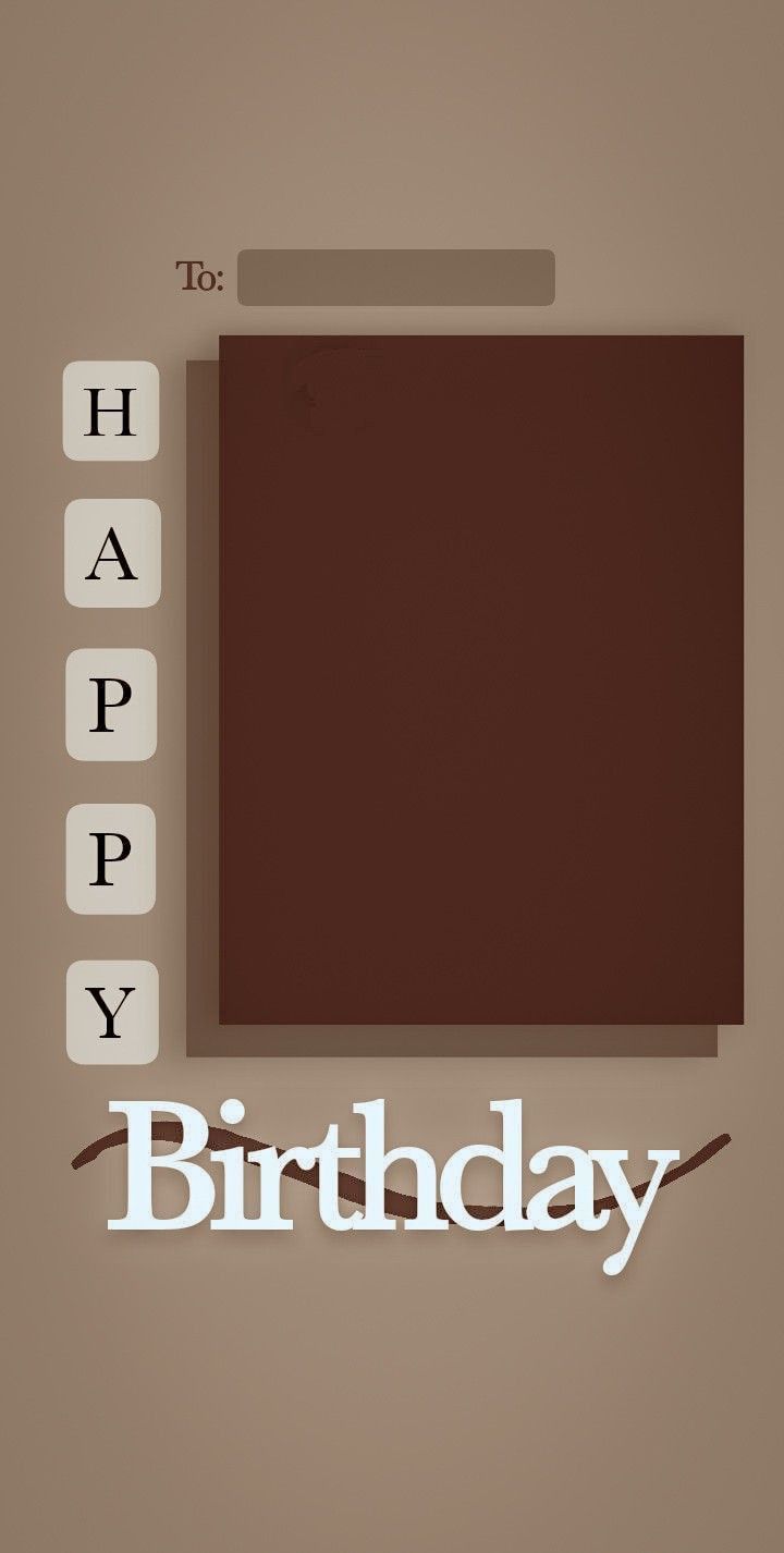 a birthday card with the words happy on it and an image of a brown square