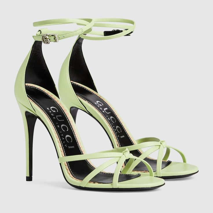 Shop the Women's strappy sandal in black at GUCCI.COM. Enjoy Free Shipping and Complimentary Gift Wrapping. Heel Sandals For Women, Sandals Gucci, Womens Strappy Sandals, Designer High Heels, Strappy High Heels, Red Pumps, Boot Jewelry, Patent Shoes, Leather High Heels