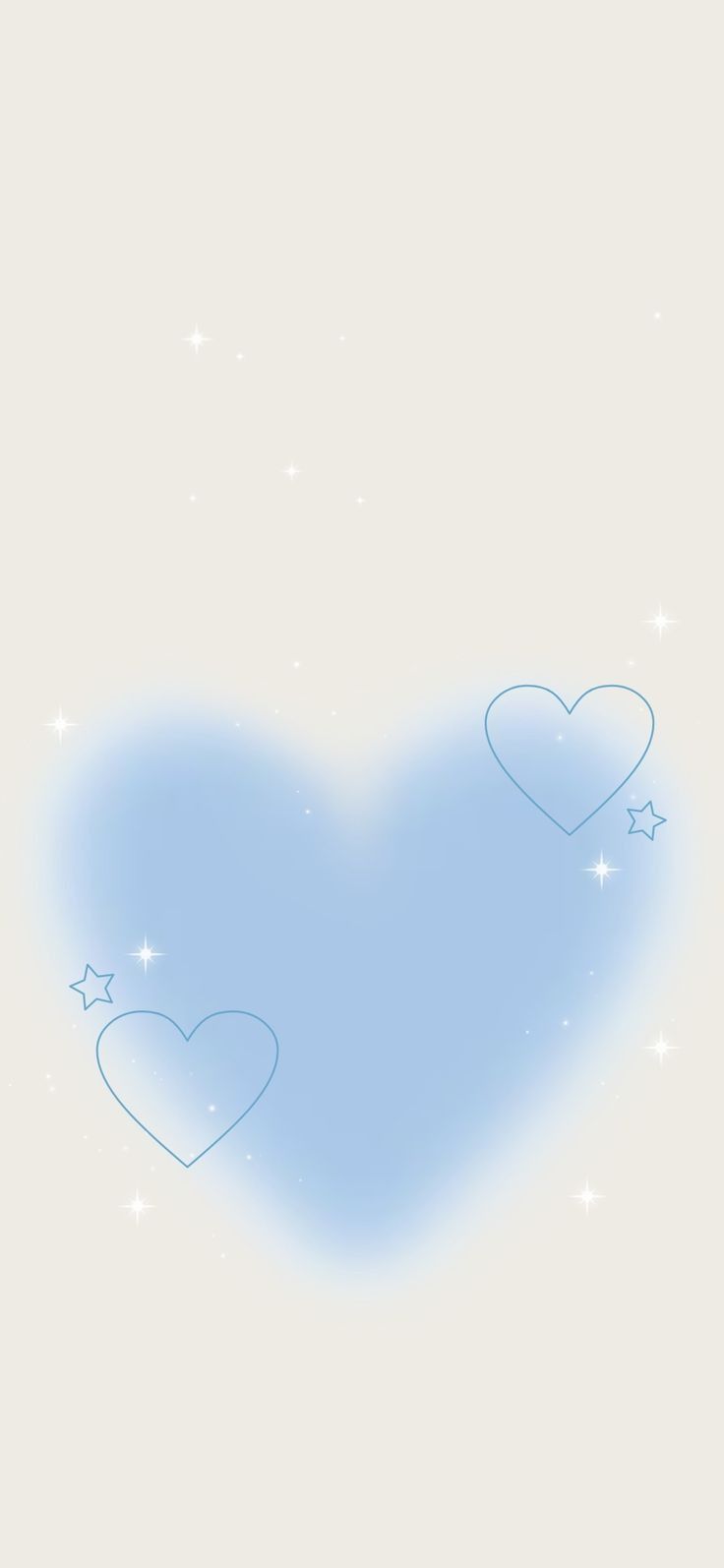 two hearts shaped like stars on a white background with blue and light blue hues