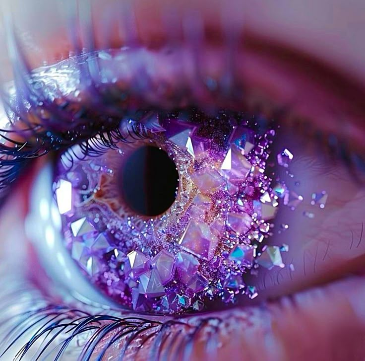 Amethyst Makeup, Makeup Looks For Hooded Eyes, Sharp Makeup, Looks For Hooded Eyes, Magical Eyes, Lilac Eye, Makeup For Hooded Eyes, Eye Makeup For Hooded Eyes, Fantasy Eyes