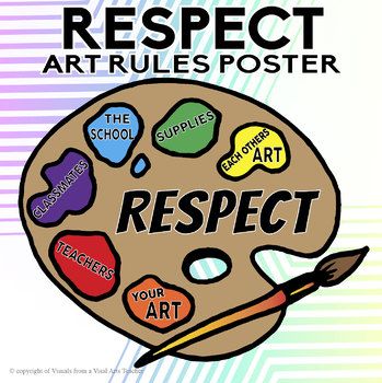 a paint palette with the words respect on it