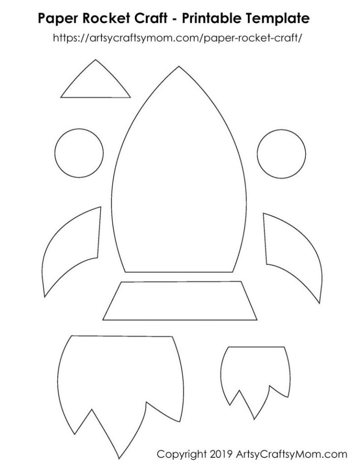 paper rocket craft printable template for kids