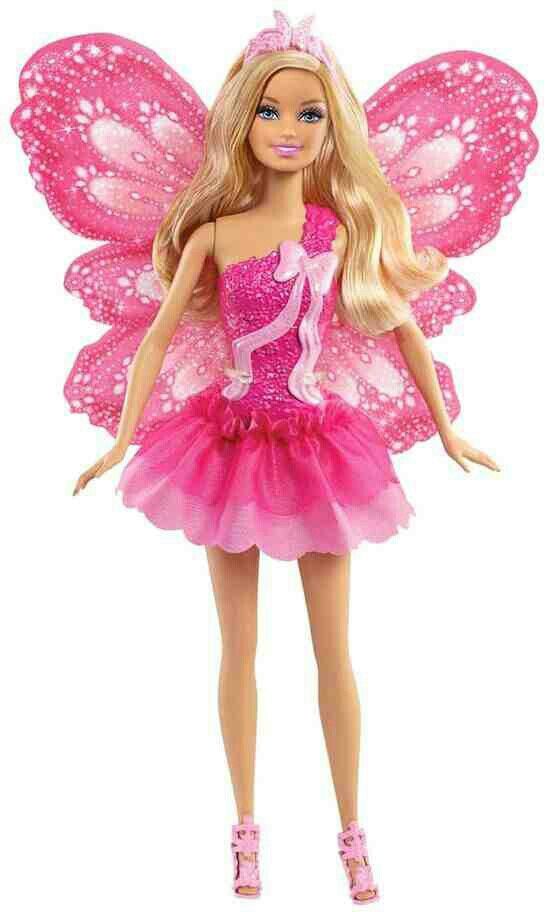 the barbie fairy doll is dressed in pink