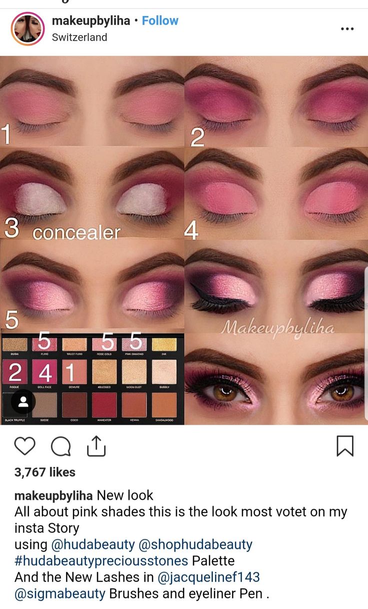 Pink Make Up Step By Step, Intense Eyeshadow Looks, Orchid You Not Colourpop Looks, Pink Eyeshowdow Looks, Pink Eye Shadow Tutorial, Pink Eyeshadow Tutorial Step By Step, Rosegold Eyemakeup, Valentine Eyeshadow Looks, Pink Eye Shadow Makeup