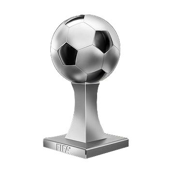 a silver trophy with a soccer ball on it