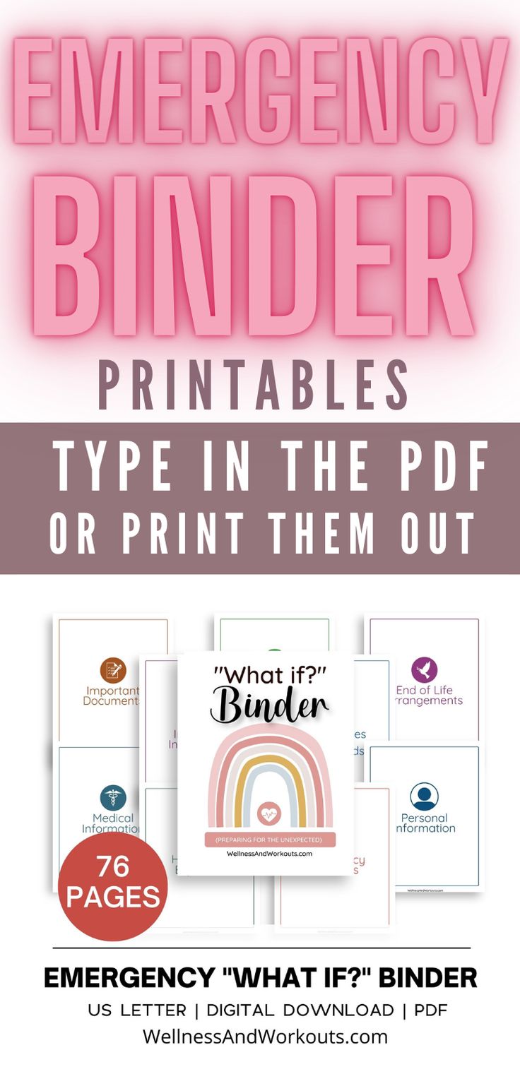 Emergency binder printables with a Boho Rainbow cover and color palette. My Life Binder Ideas, Emergency Printables Free, Home Emergency Binder Free Printables, Home Emergency Binder, Family Emergency Binder Printables Free Templates, What If Binder Printables Free, Legacy Binder Free Printable, Pcs Binder Printable Free, Emergency Plan Template