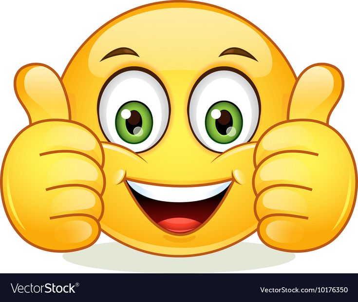 a yellow emoticure with two thumbs up