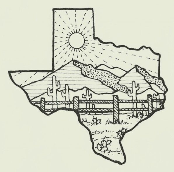 a drawing of the state of texas