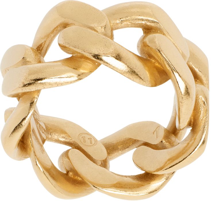 Curb chain ring in gold-tone sterling silver. Full hallmarking. Supplier color: Yellow gold burattato Gold Chain Ring, Chain Ring, Curb Chain, Watches Jewelry, Gold Chain, Gold Chains, Apparel Accessories, Mens Jewelry, Jewelry Rings