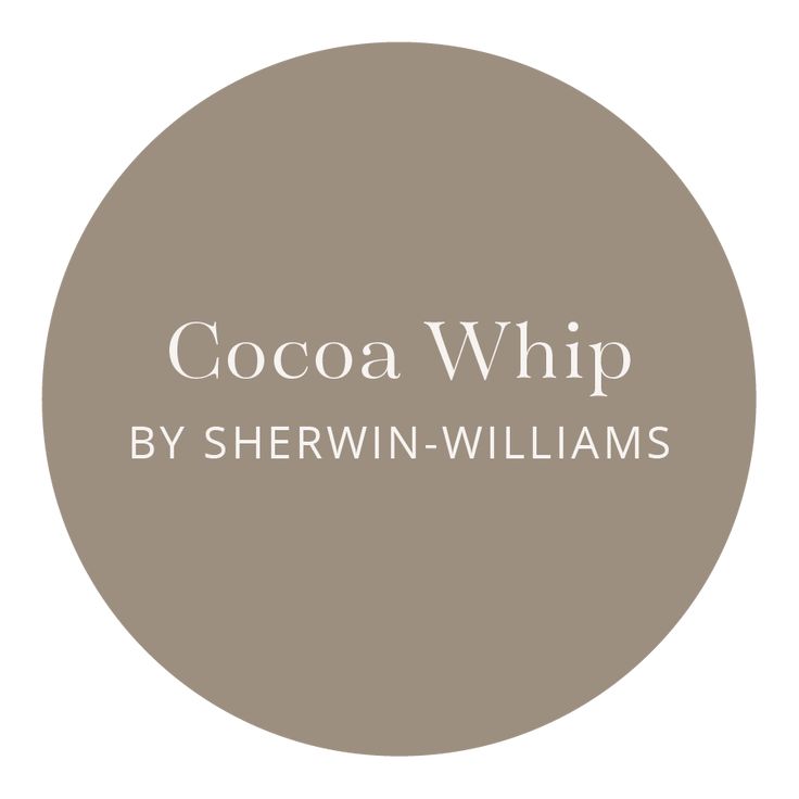 the cocoa whip by sherwin - williams logo on a brown circle with white lettering