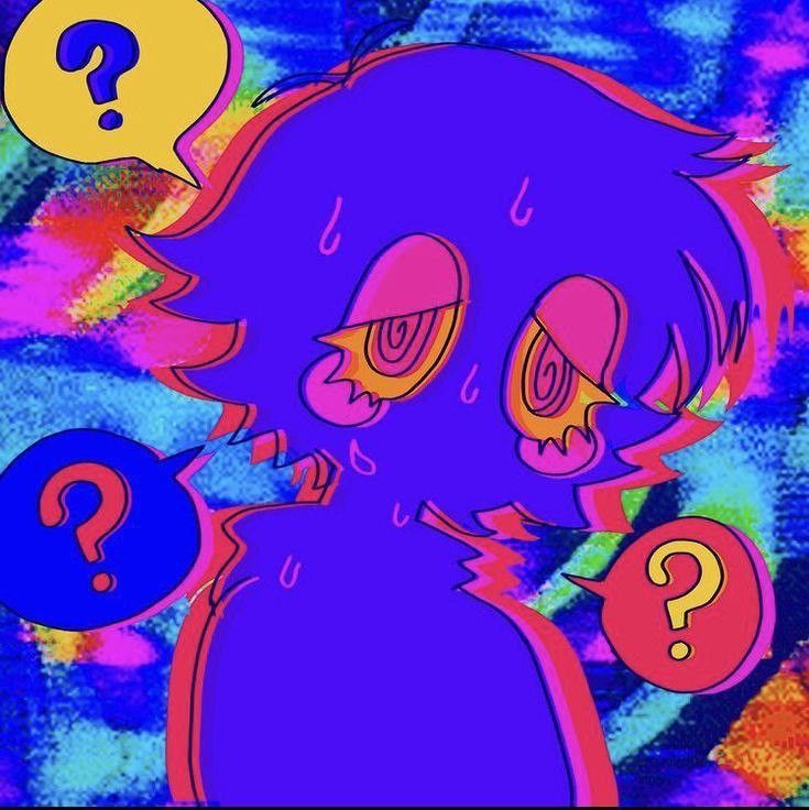 an image of a cartoon character with question marks on his chest and one in the background