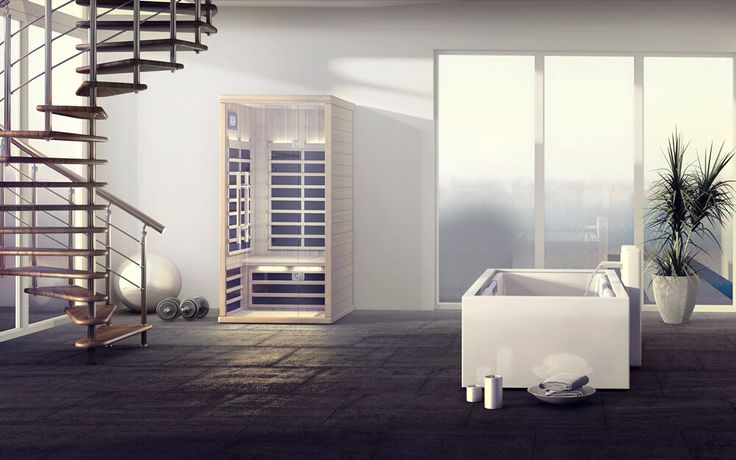 a modern bathroom with a spiral staircase leading up to the second floor, and a jacuzzi tub next to it