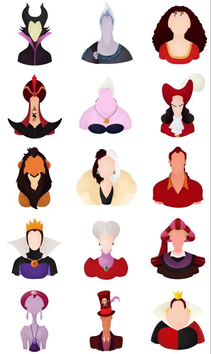 an image of many different avatars from the disney movie, including maleficent and princesses