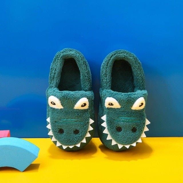 They can stomp about the house in utmost comfort with these crocodile slippers for kids. Standard fit with a slip-on design. They are crafted from soft, fluffy fabric for extra warmth. Equip your little one with a pair of slippers that grip the floor, and keep their feet toasty while they are at home. Outsole Material: TPRUpper Material: Cotton FabricLining Material: Polyester Closed Toe Sandals Summer, Slippers For Kids, Fluffy Fabric, Boy And Girl Cartoon, Toddler Girl Shoes, Winter Slippers, Kids Slippers, Dinosaur Pattern