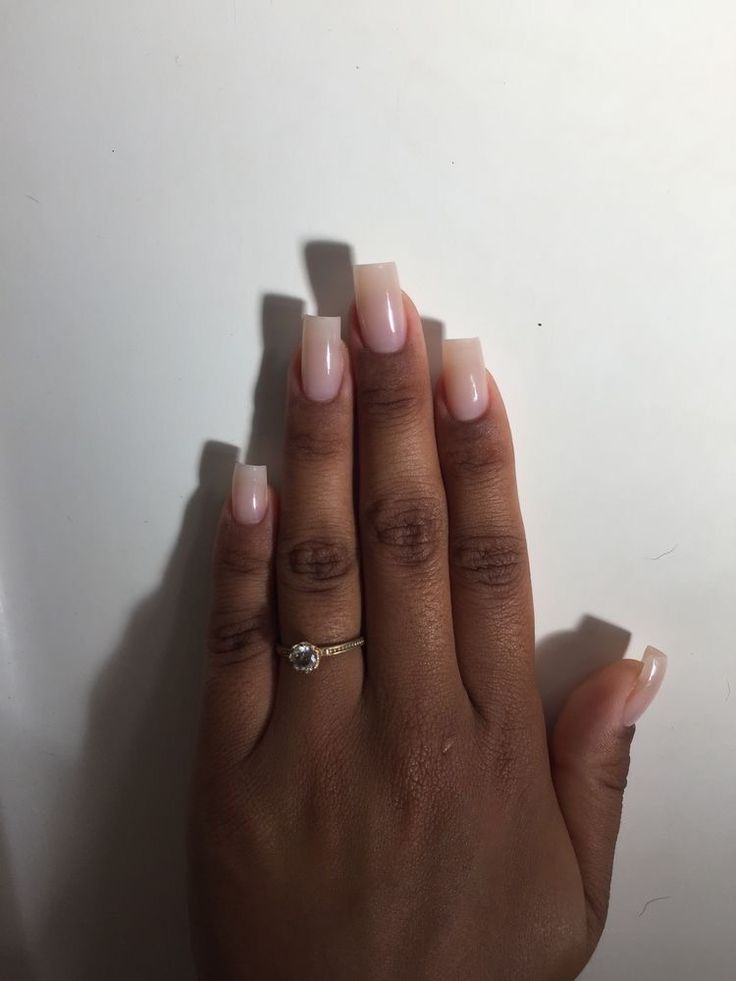 Nails For Private School, Private School Nails, Short Natural Acrylic Nails Square, Natural Acrylic Nails Square, Short Natural Acrylic Nails, Acrylic Nails Square, Square Oval Nails, Natural Acrylic, Classy Acrylic