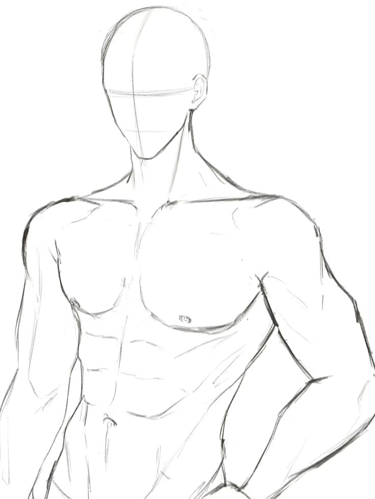 a drawing of a man with no shirt on