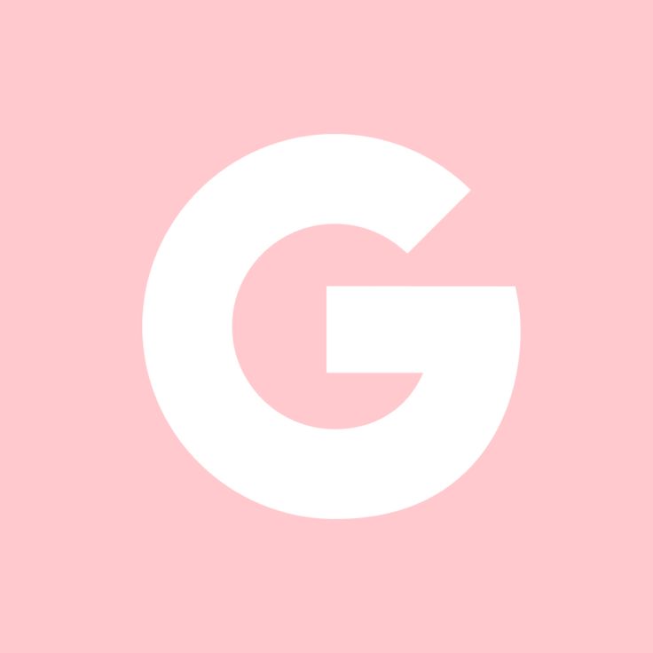 a pink and white logo with the letter g in it's center, against a light pink background