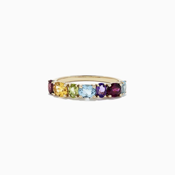 Effy Mosaic 14K Yellow Gold Multi Gemstone Ring, 1.90 TCW Multi Gemstone Ring, Yellow Stone, Effy Jewelry, Eternity Bands, Blue Topaz, Citrine, Sapphire Ring, Gold Metal, Topaz