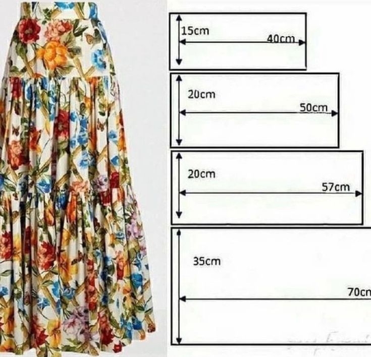 the size and measurements of a women's floral print midi length skirt with an attached waist