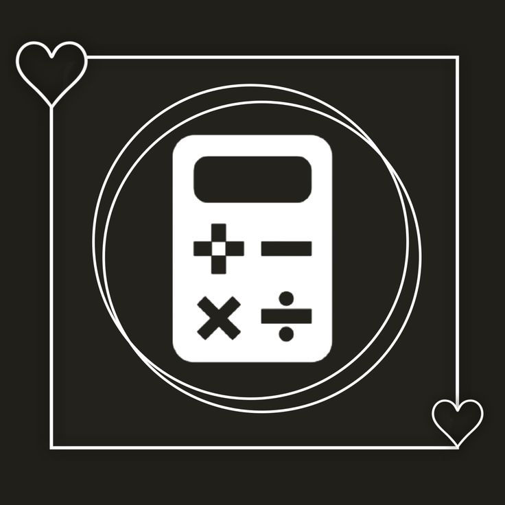 a cell phone with an x in the middle and hearts around it on a black background