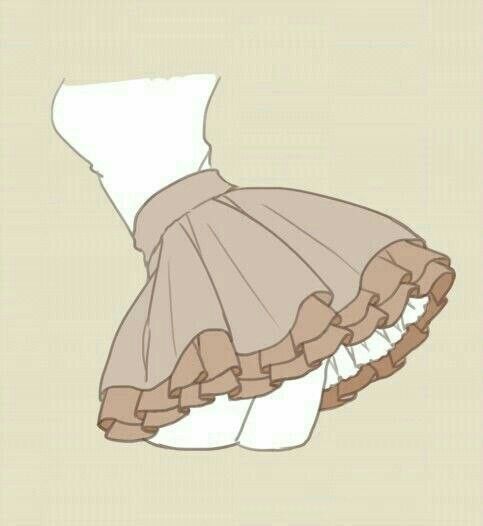 a drawing of a dress with ruffles on it