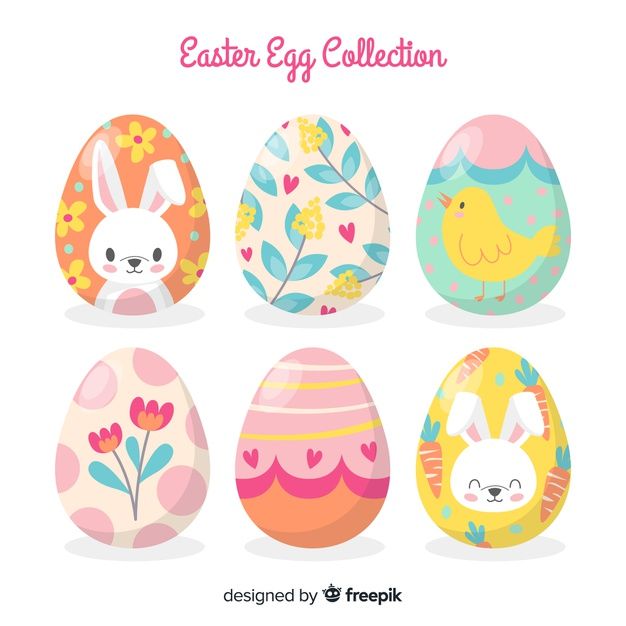 easter eggs with different designs on them