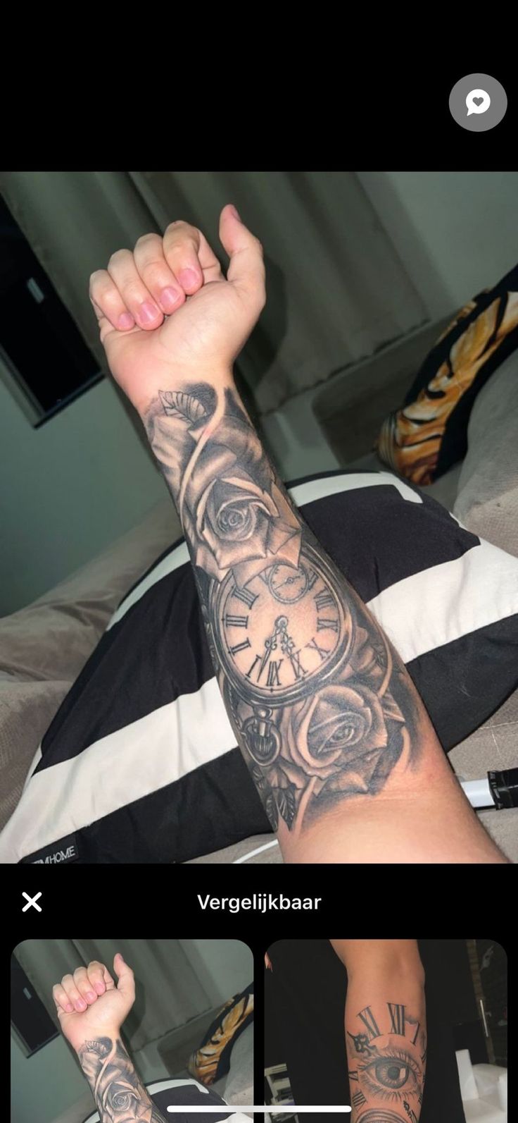 a man with tattoos on his arm and wrist