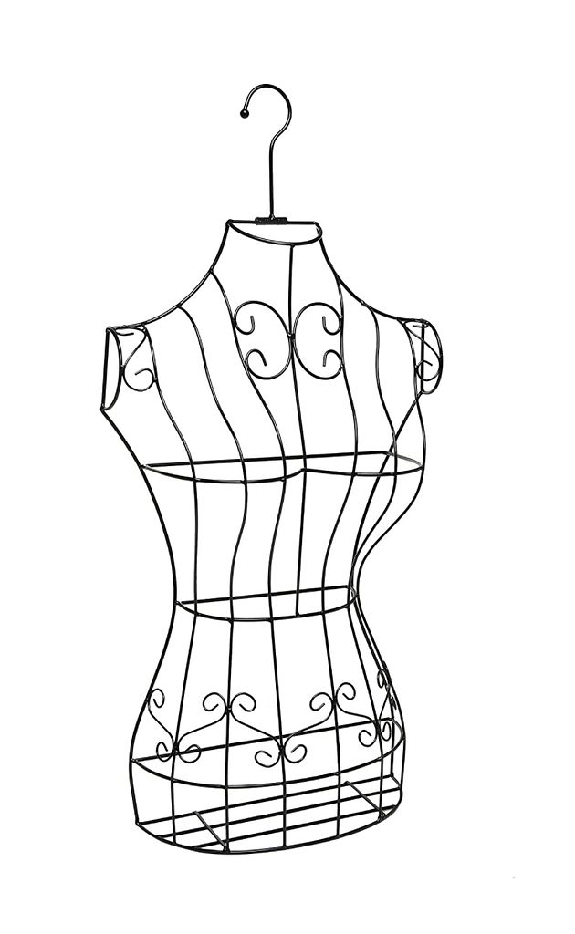 a line drawing of a dress form