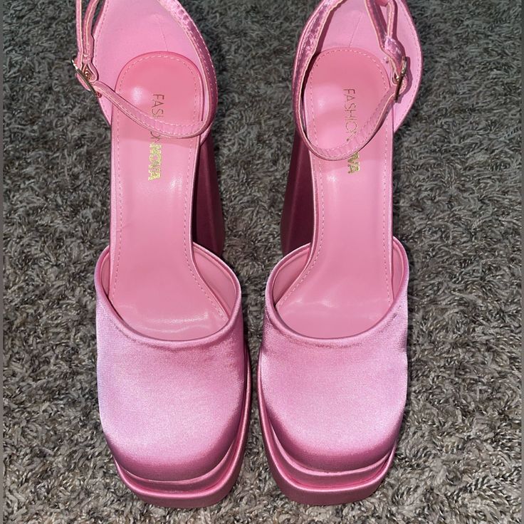 Super Cute Pink Platform Heels From Fashion Nova. Size 6.5 Women’s But Fits Like A 7.5-8. I’m A Size 7 And These Were A Bit Too Big For Me For Reference. Never Worn Besides In My House. Heel Is 6 Inches Long. Fashion Nova Heels, Pink Platform Heels, Pink Platform, Pink Platforms, Fashion Nova Shoes, Shoes Pink, My House, Platform Heels, Cute Pink