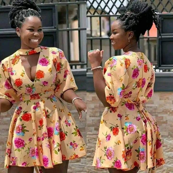 Ankara Classic Dress Styles, Simple Dresses Casual Classy Short, Casual Chiffon Short Gowns, Simple Long Gown Styles For Materials, Vintage Material Short Gown Style, Classy Short Gowns, Latest Short Gown Styles For Material, Simple Short Dresses Classy, Casual Gowns Simple Short