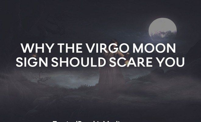 a woman standing in front of a full moon with the words, why the virgo moon sign should scare you