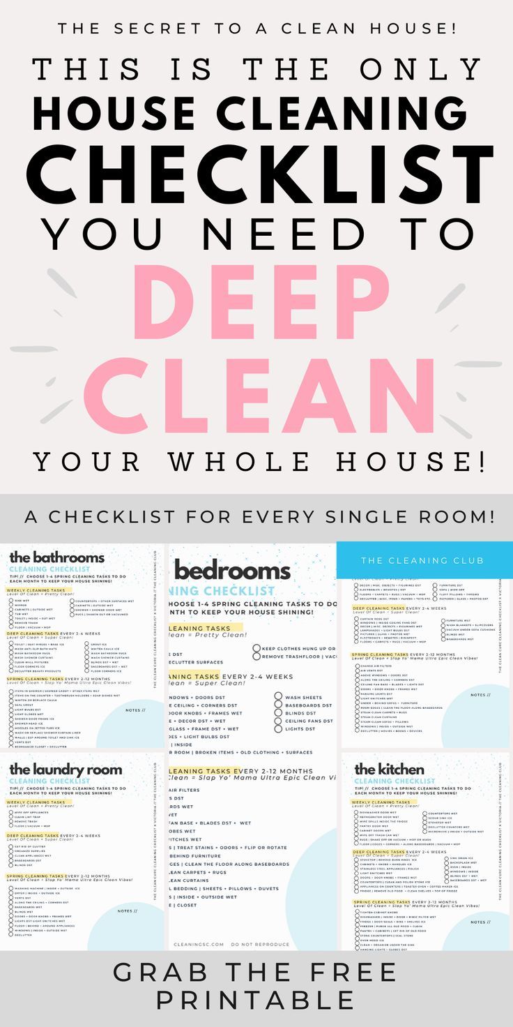 the best house cleaning checklist you need to deep clean your whole house with this free printable